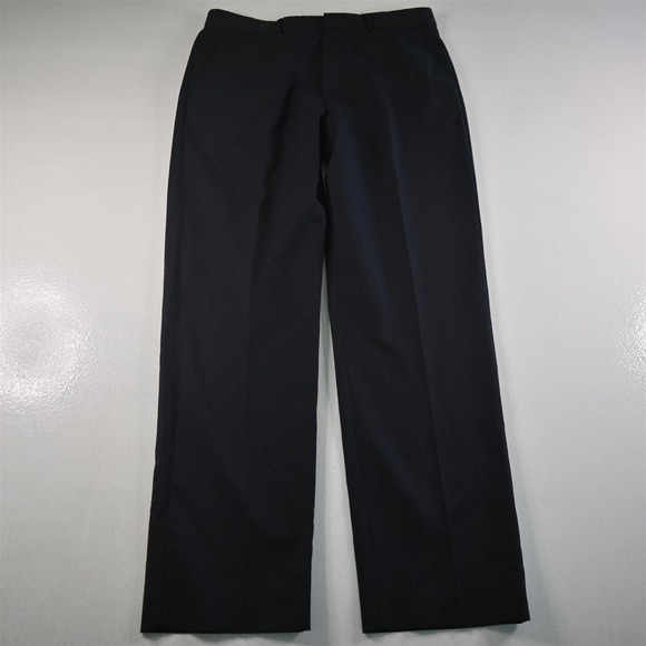 Calvin Klein 42R 33x32 Navy Blue Striped 100% Wool Mens Jacket Pants Suit - Picture 8 of 12